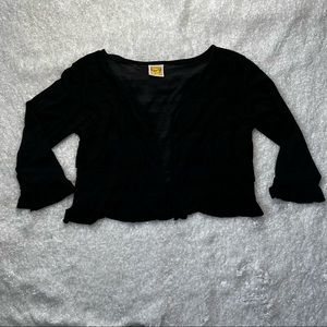 Hand Jive Open Front Ruffle Cardigan